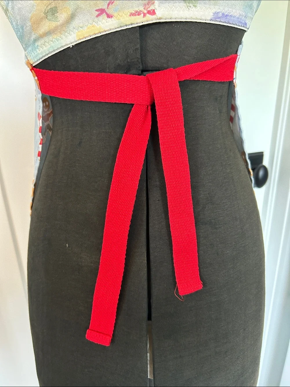Child’s gingerbread apron official taster with Velcro and front pocket ties back